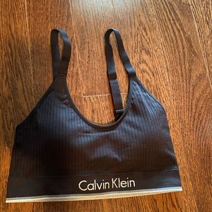 Calvin Klein black sports bra has light padded cups